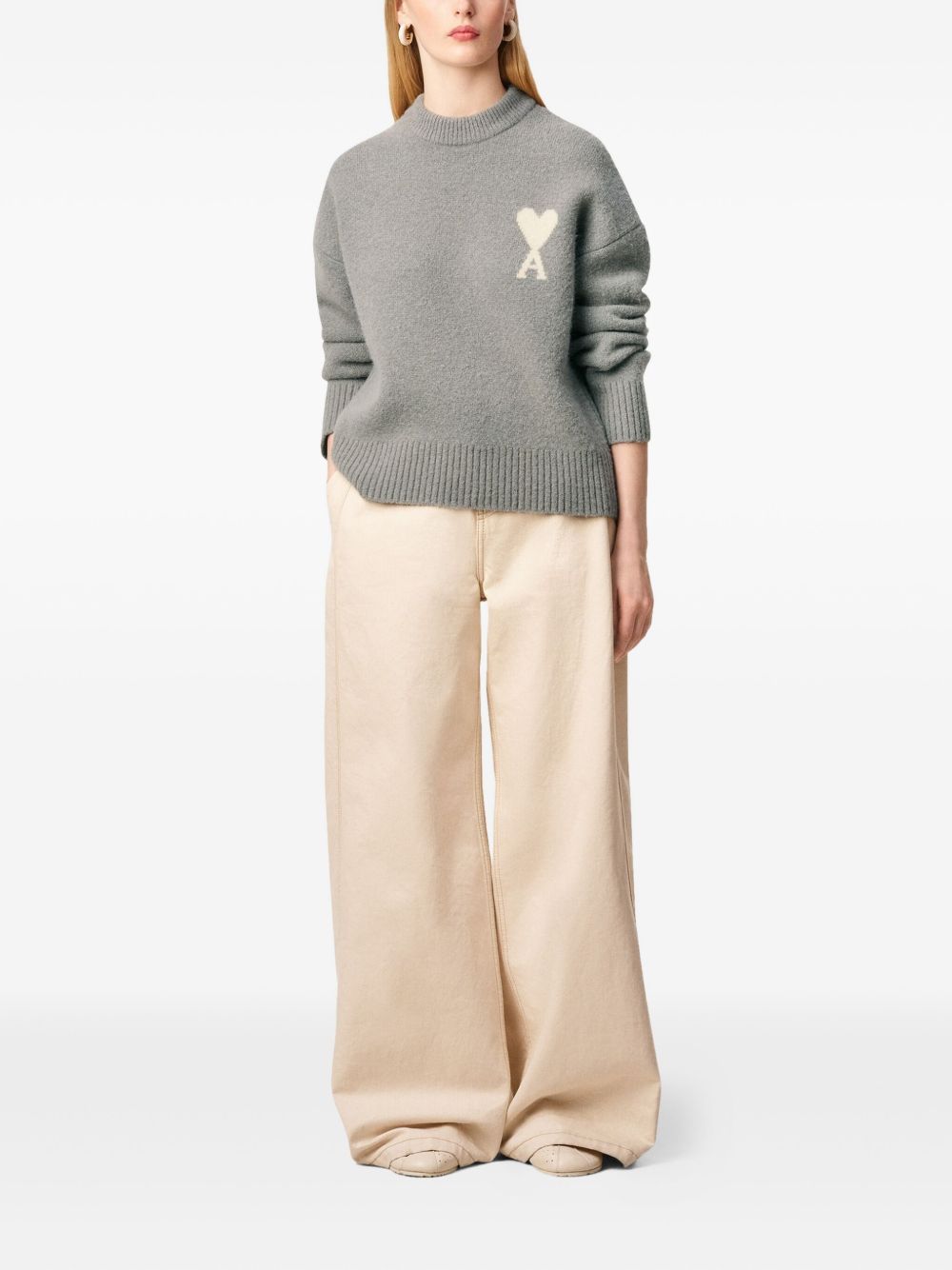 Ami Paris Sweaters Grey