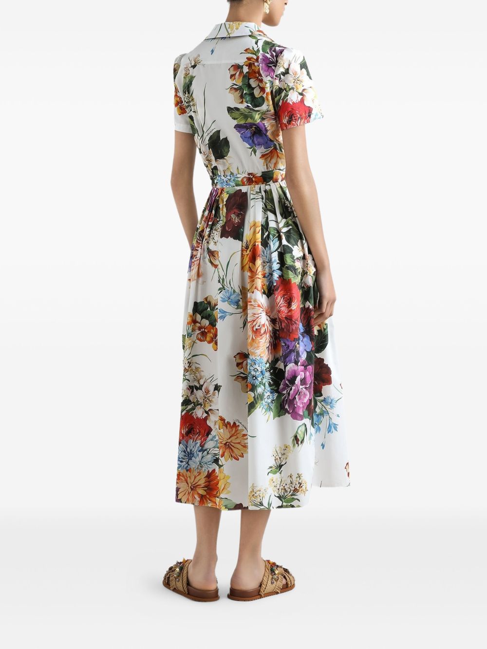 Dolce & Gabbana Poplin dress with flower bouquet print