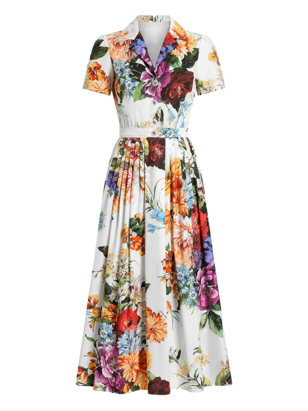Dolce & Gabbana Poplin dress with flower bouquet print
