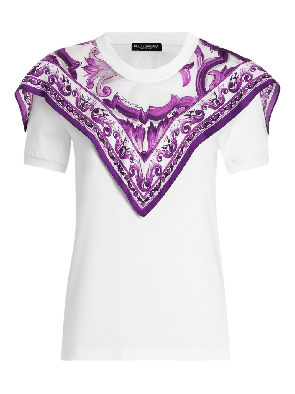 Dolce & Gabbana foulard-panelled cotton T-shirt