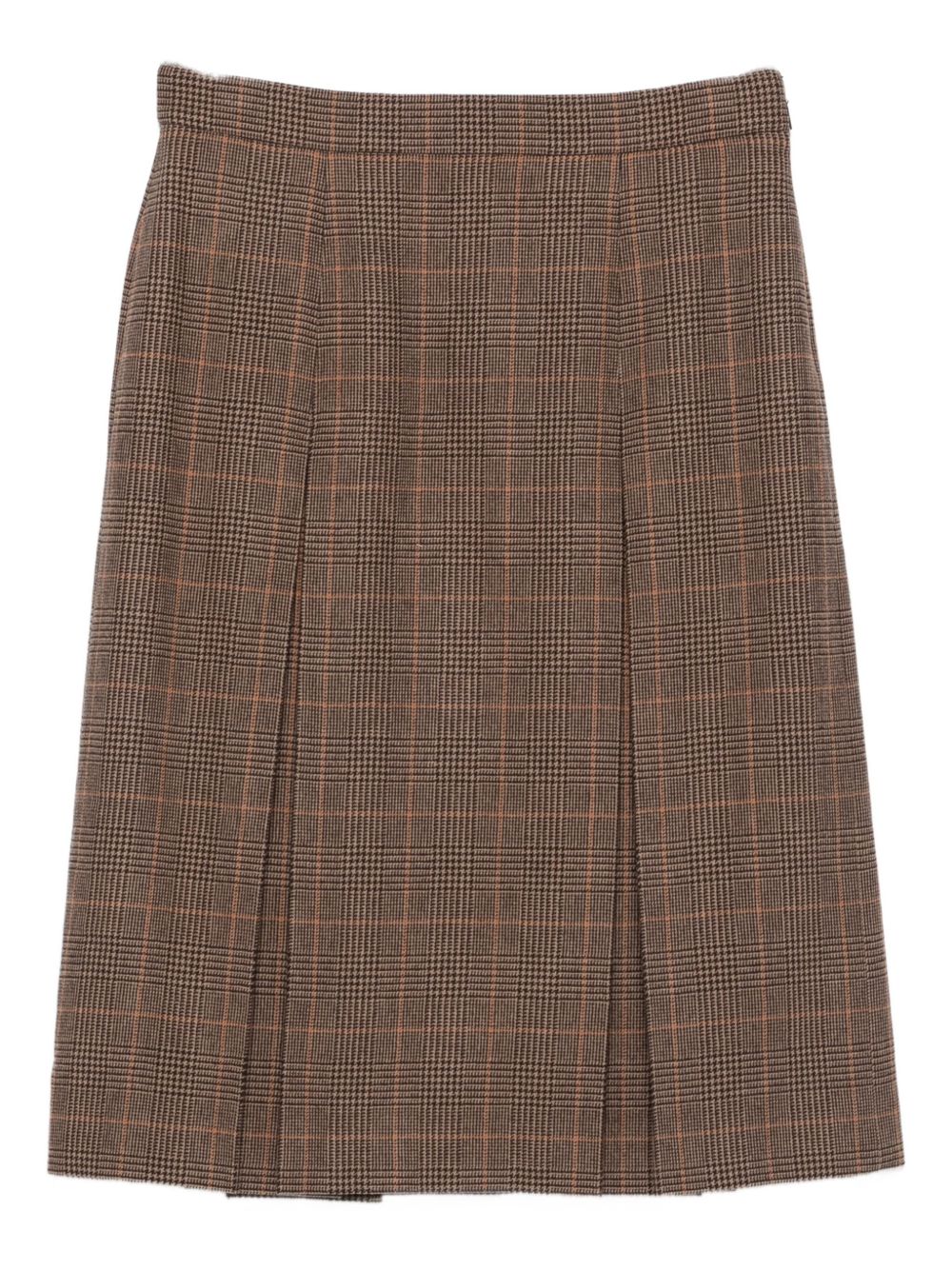 Saint Laurent Prince of Wales wool and cashmere midi skirt