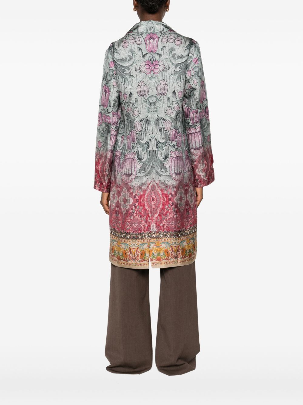 Pierre Louis Mascia Silk printed single-breasted coat