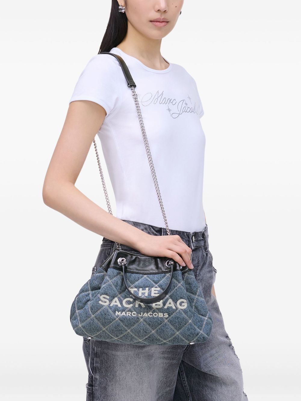 Marc Jacobs The Quilted Denim Chain Sack Bag