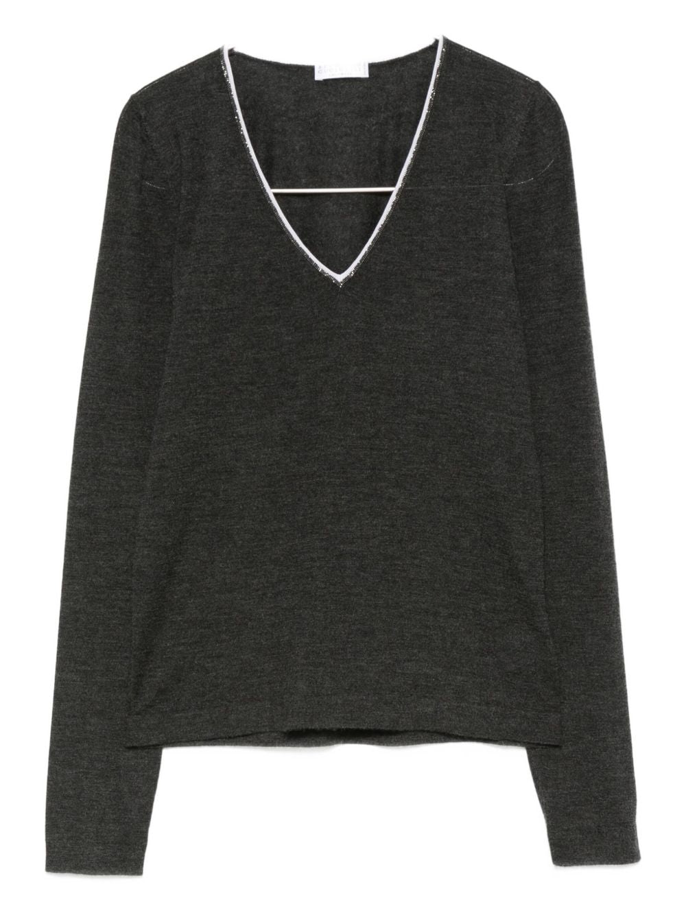 Brunello Cucinelli V-neck embellished sweater
