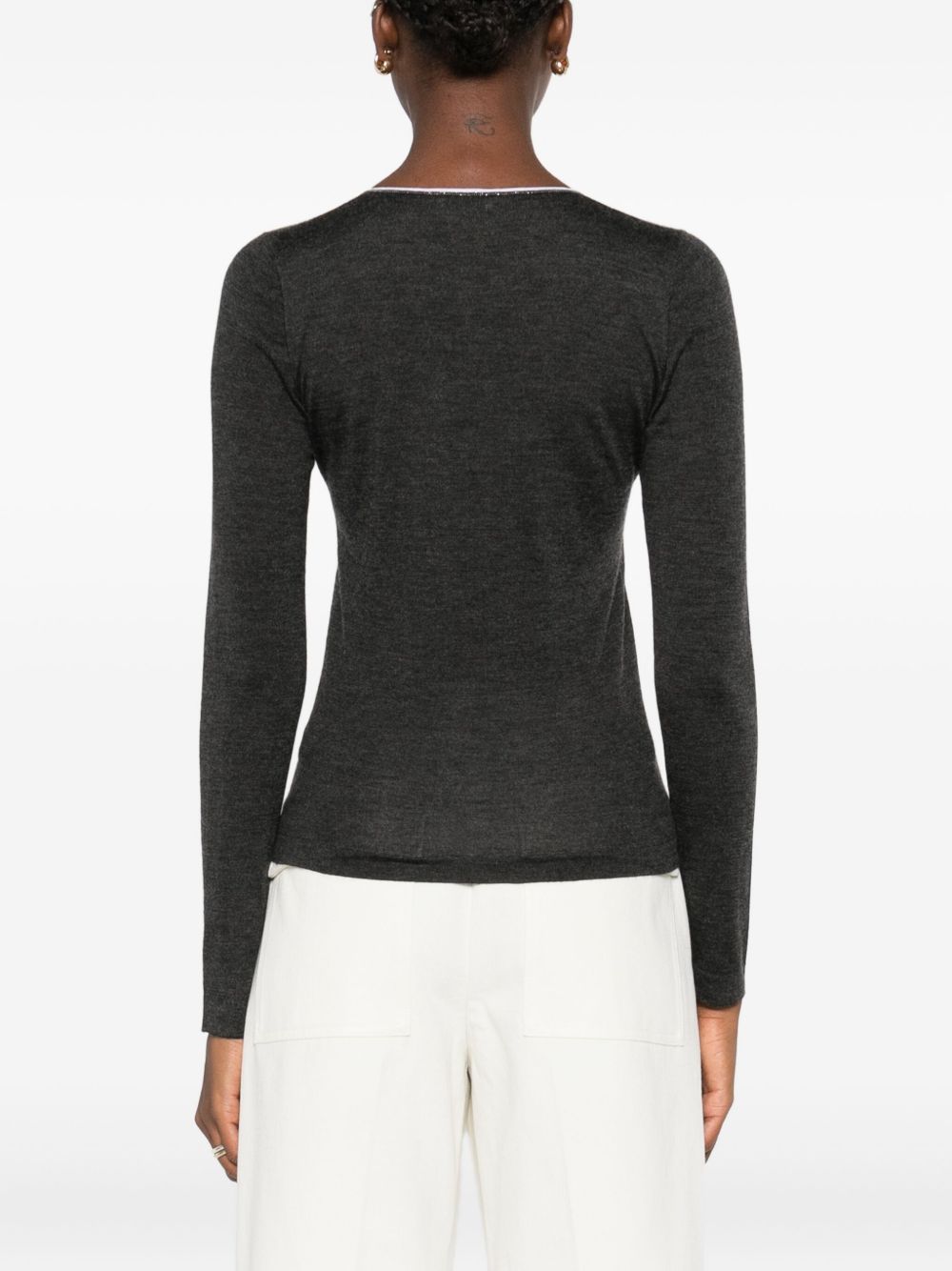 Brunello Cucinelli V-neck embellished sweater
