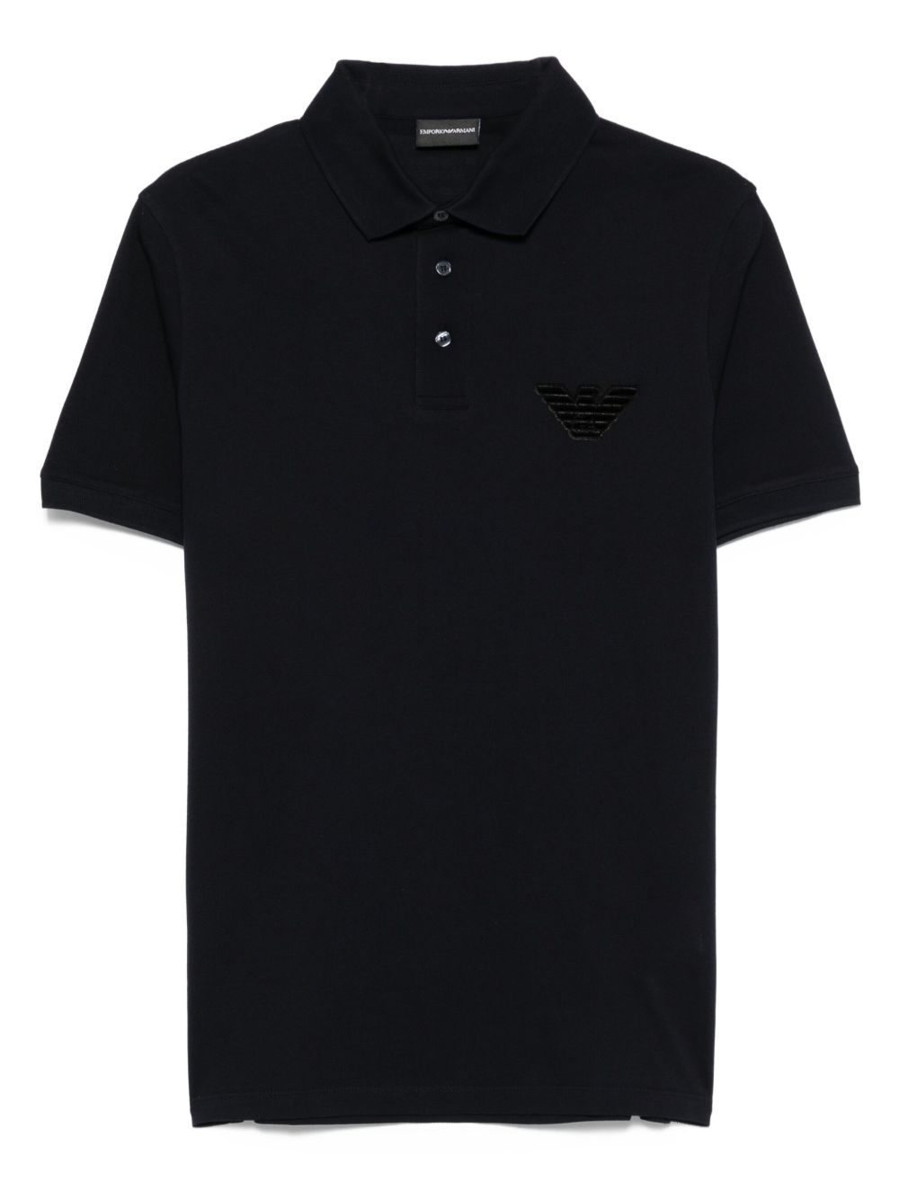 Emporio Armani Pique jersey polo shirt with eagle patch