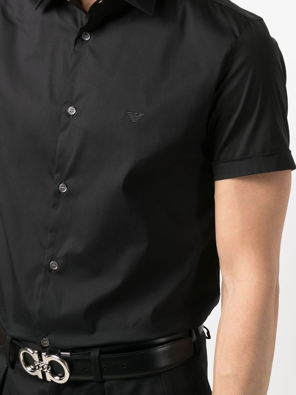 Emporio Armani Short-sleeved poplin shirt