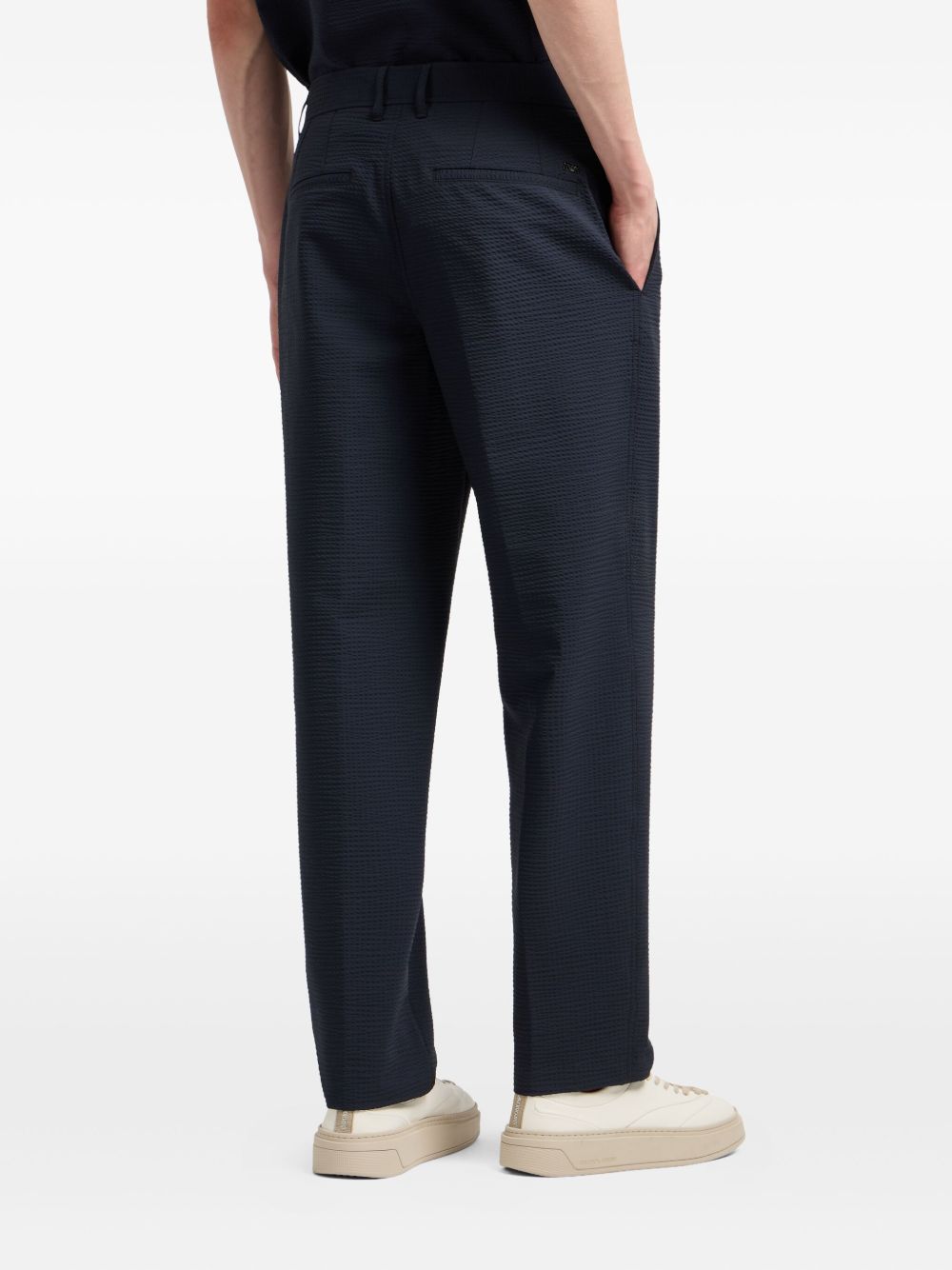 Emporio Armani Seersucker nylon chino trousers
