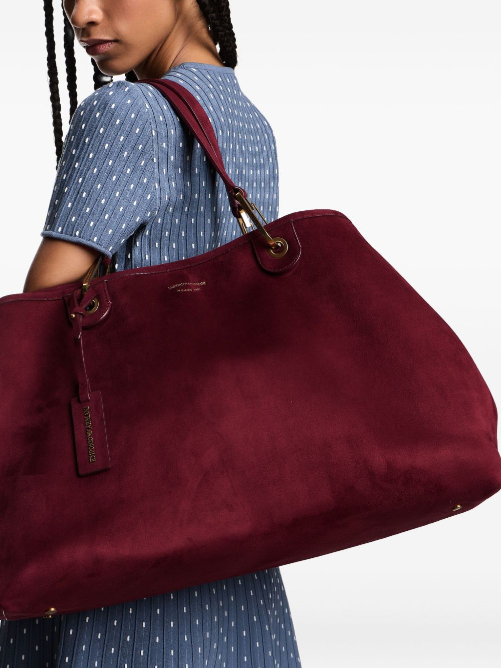 Emporio Armani Large MyEA shopper in imitation suede