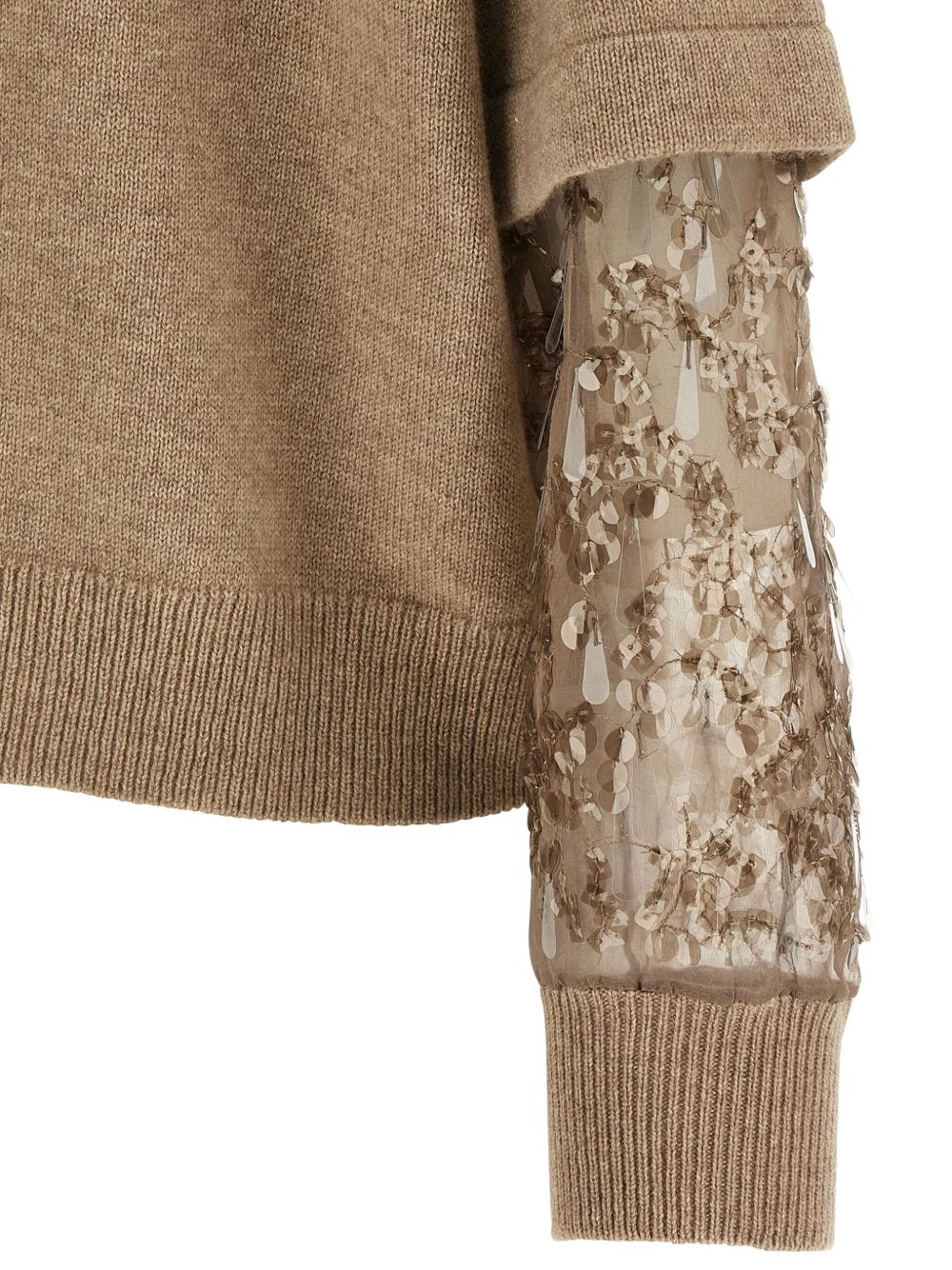 Brunello Cucinelli Sequin-embellished high-neck sweater