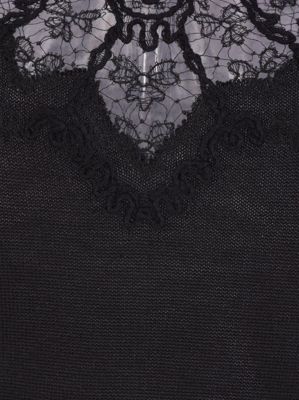 Ermanno Scervino Lace-insert turtleneck top