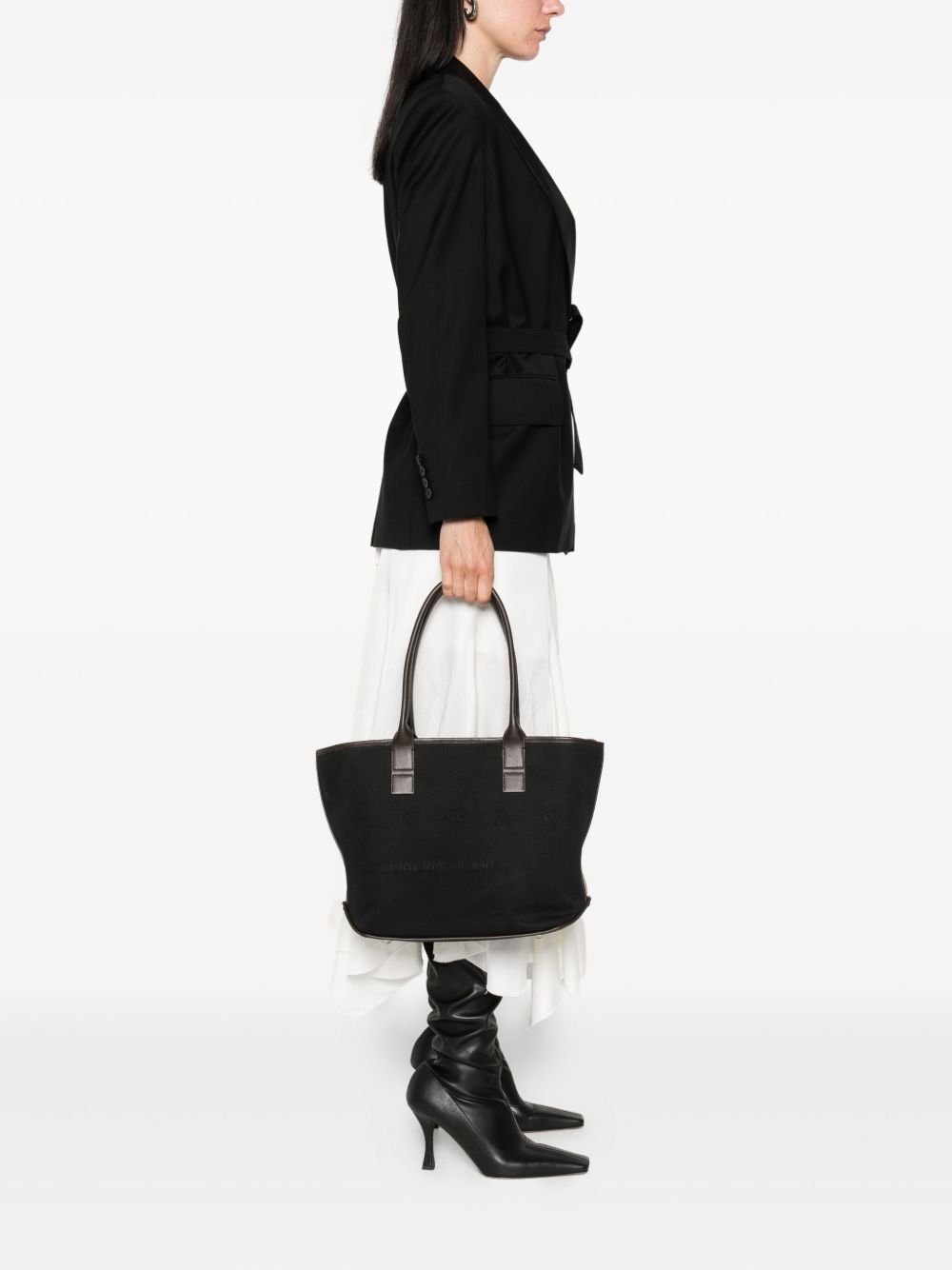 Hogan Pre Script Shopping leather-trimmed tote bag