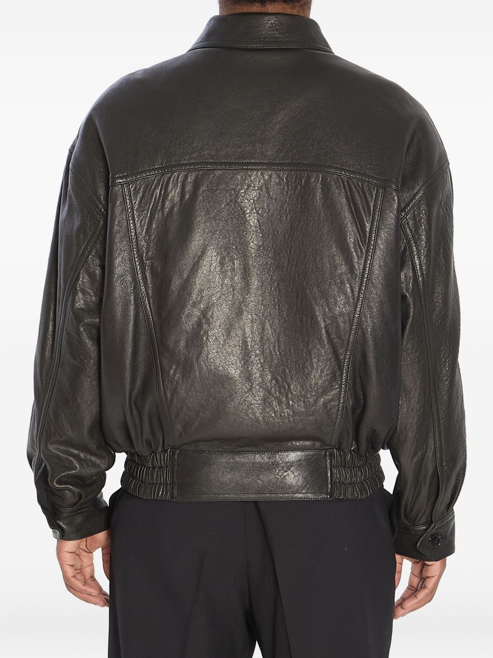 Saint Laurent Leather flap-pocket jacket