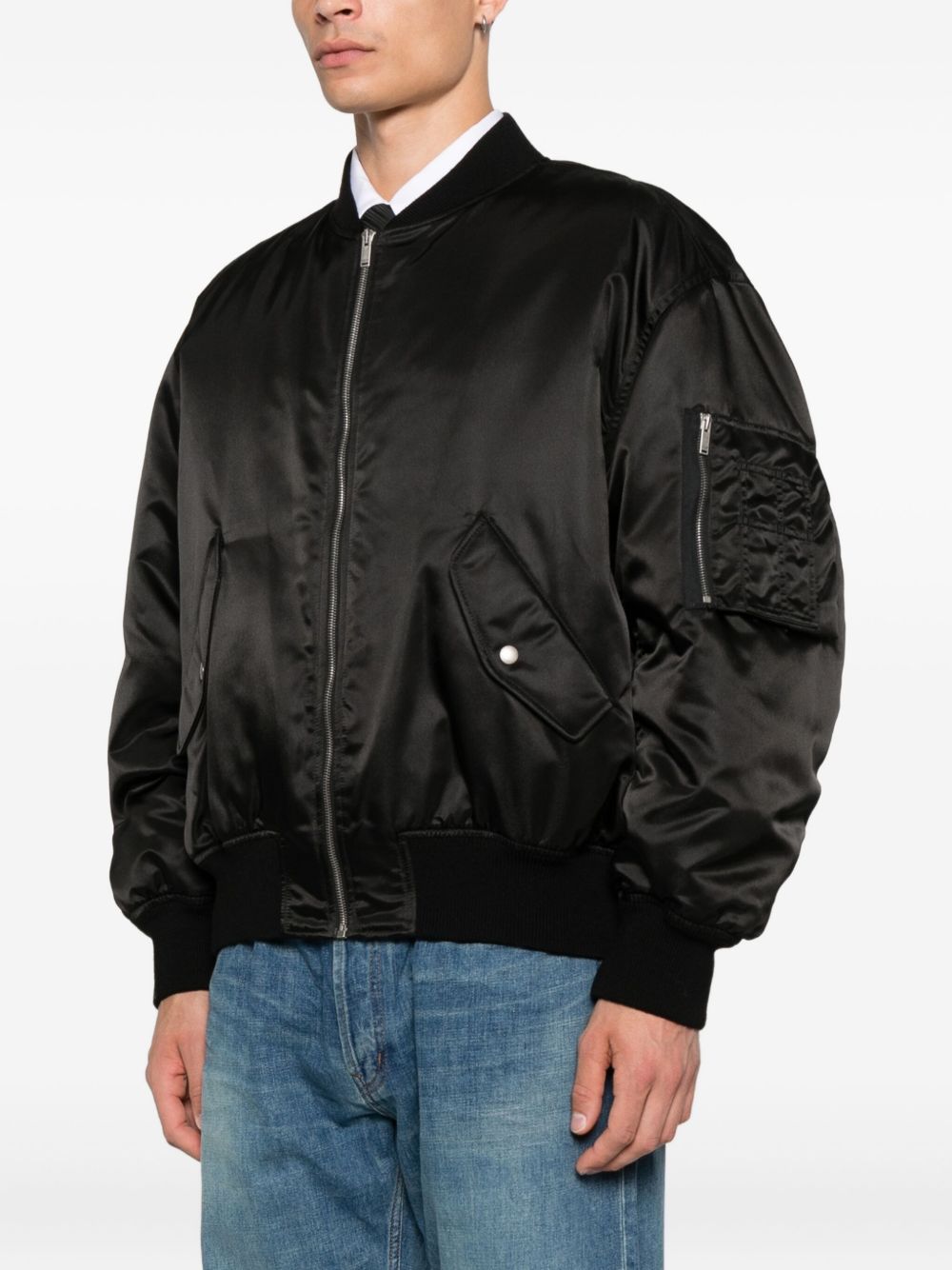 Saint Laurent Button-fastening bomber jacket