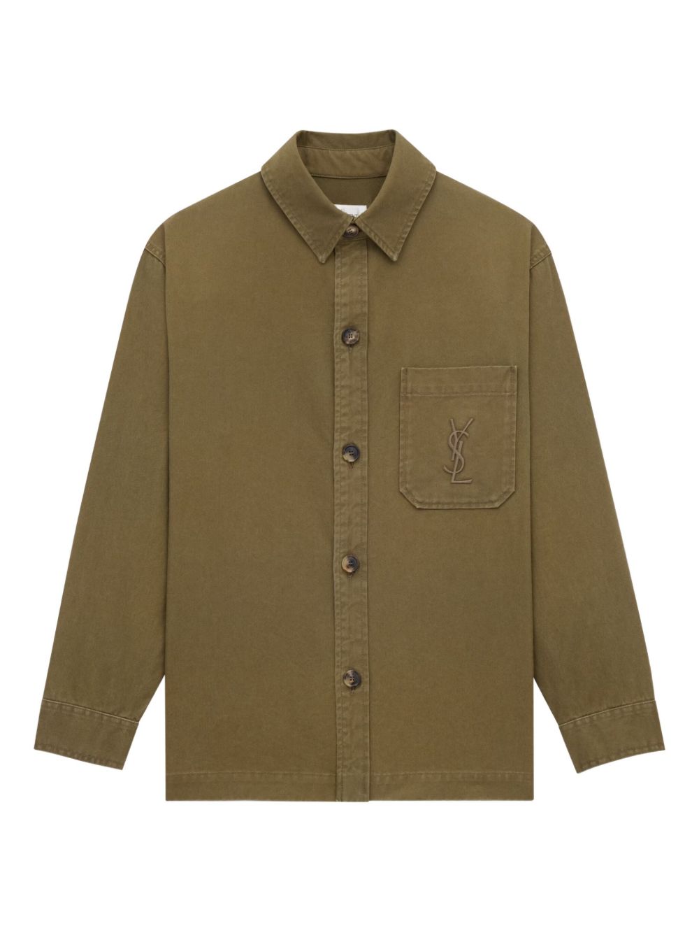 Saint Laurent Cassandre overshirt in cotton and linen gabardine