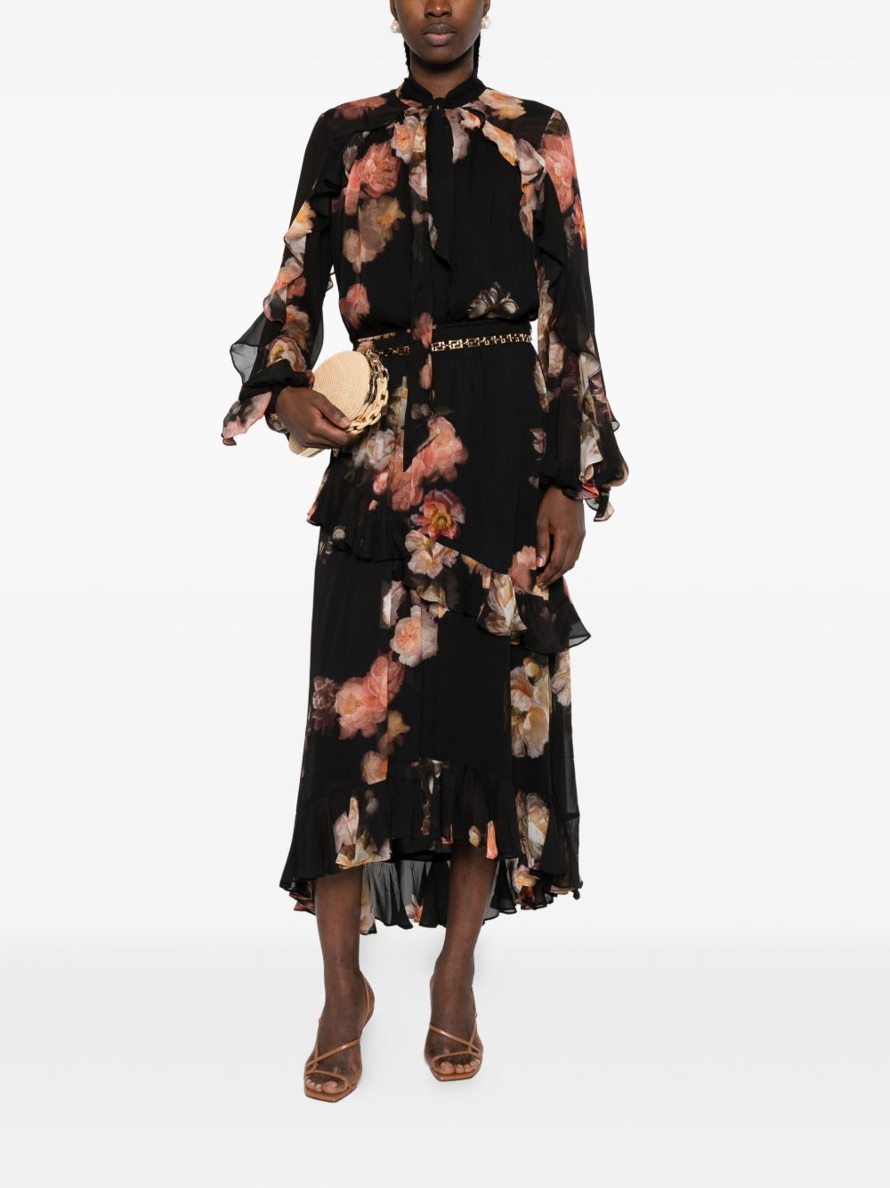 Zimmermann Floral-print ruffled skirt