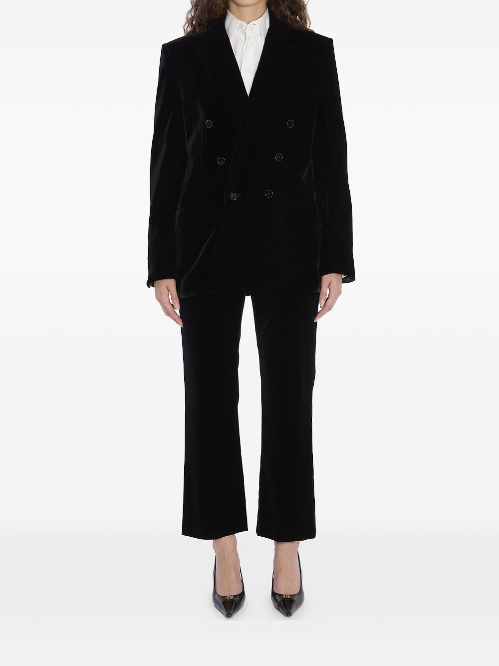 Saint Laurent Cassandre double-breasted velvet jacket
