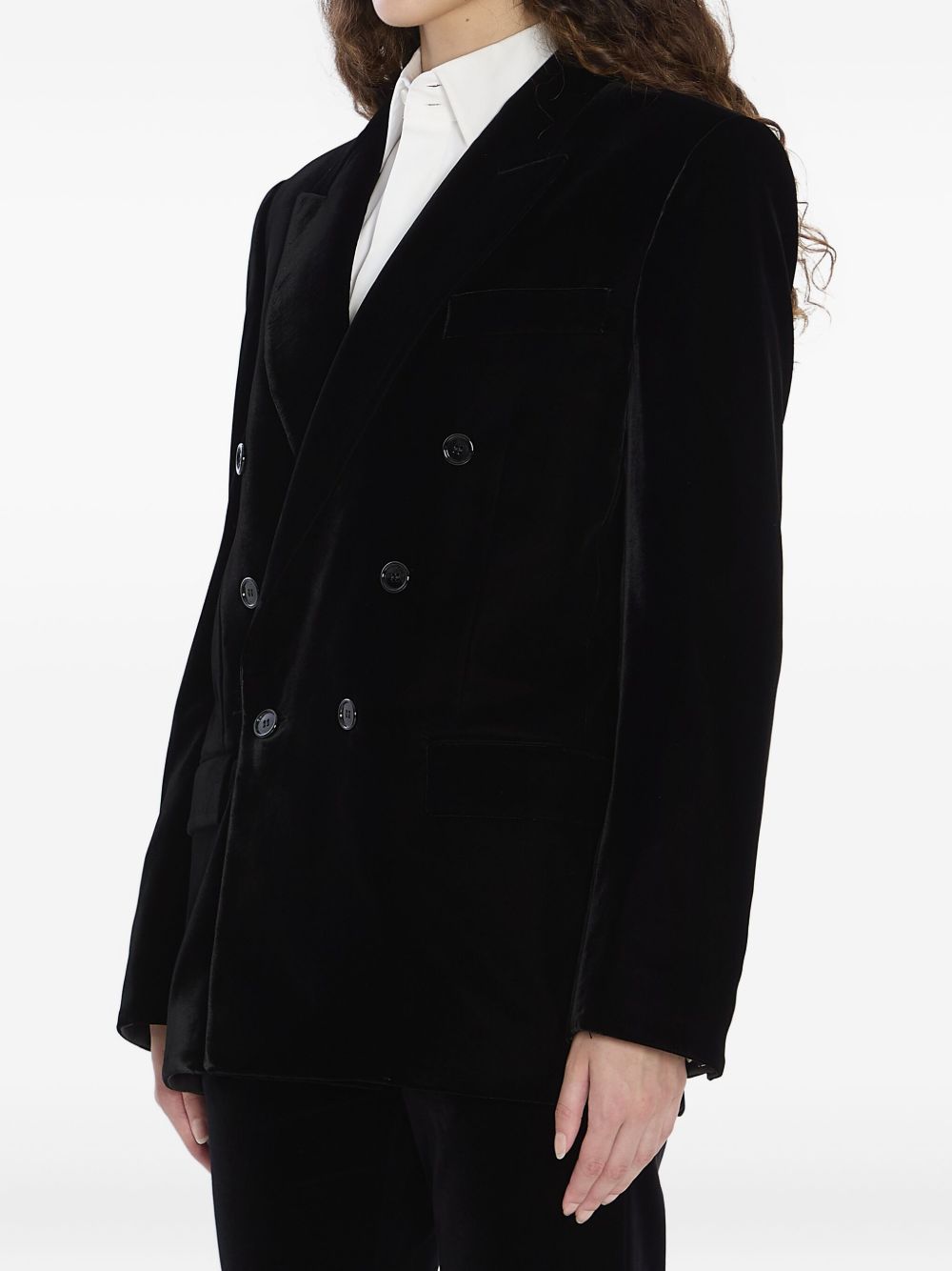 Saint Laurent Cassandre double-breasted velvet jacket
