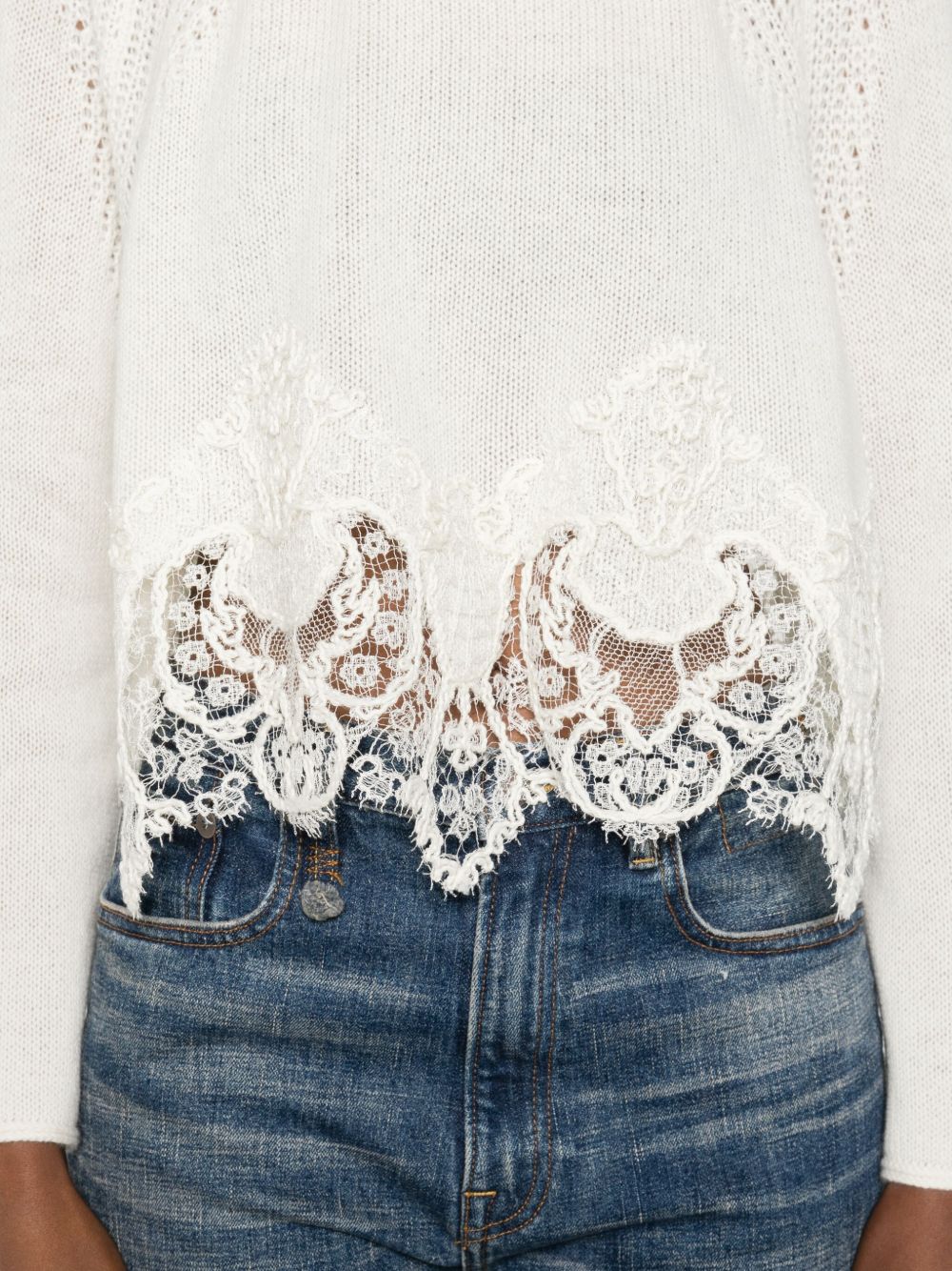 Ermanno Scervino Lace-trimmed sweater