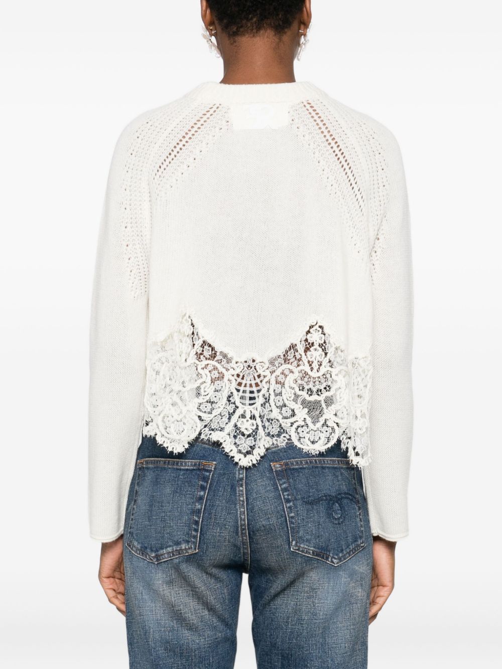 Ermanno Scervino Lace-trimmed sweater