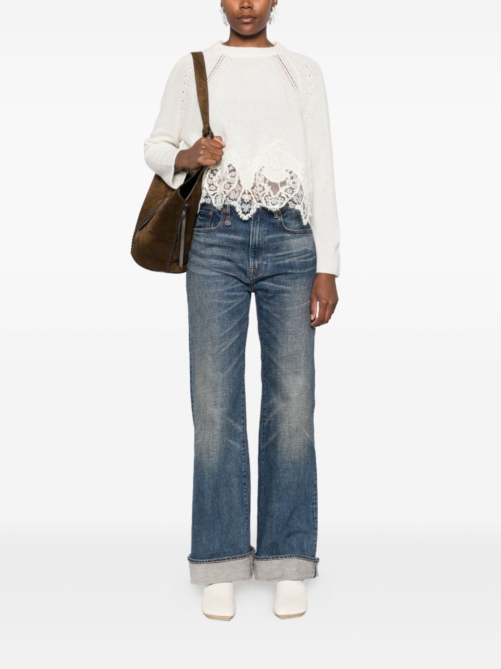 Ermanno Scervino Lace-trimmed sweater