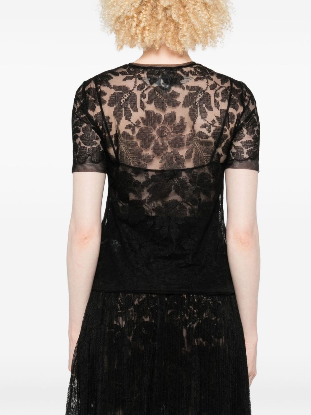 Ermanno Scervino Floral-lace mesh top