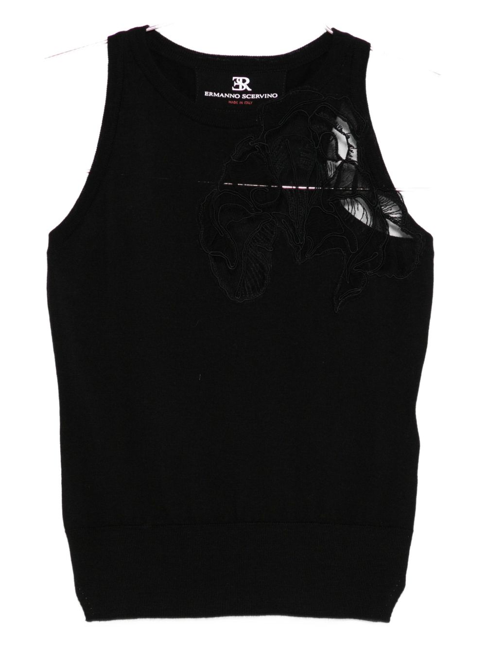 Ermanno Scervino Floral-embroidery sleeveless vest