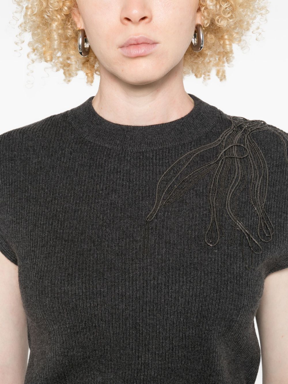 Brunello Cucinelli Embellished knitted vest