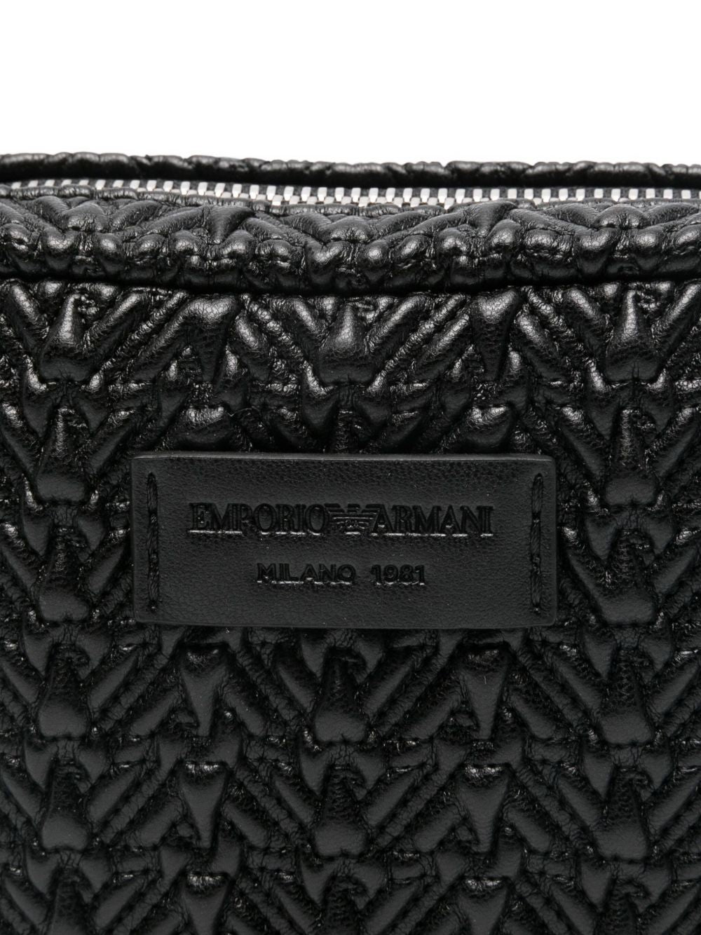 Emporio Armani Embossed camera case with chain shoulder strap