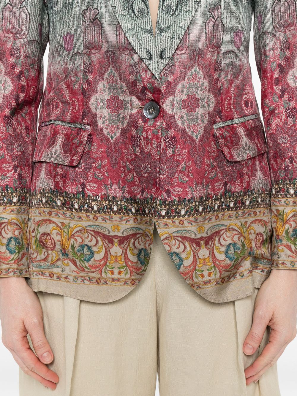 Pierre Louis Mascia Silk single-breasted jacket