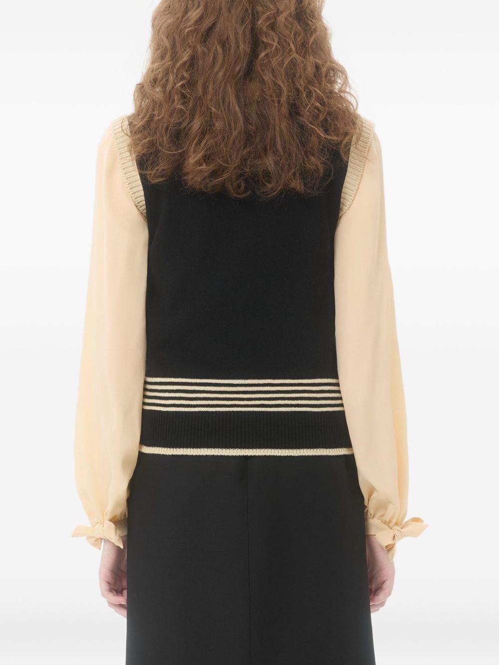 Valentino Cat-motif stripe-detail vest