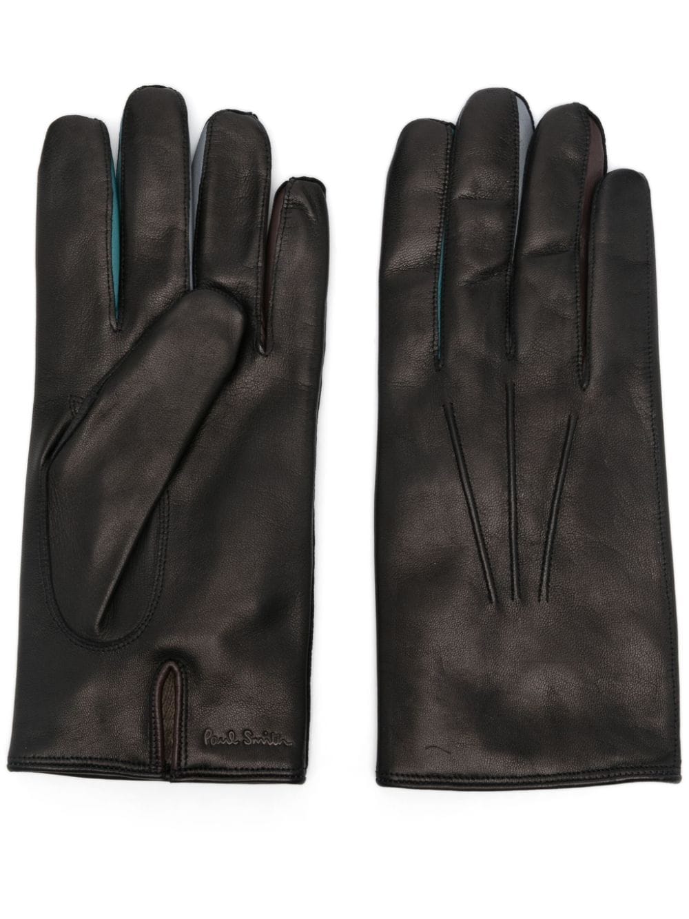 Paul Smith Black Leather 'Concertina' Gloves