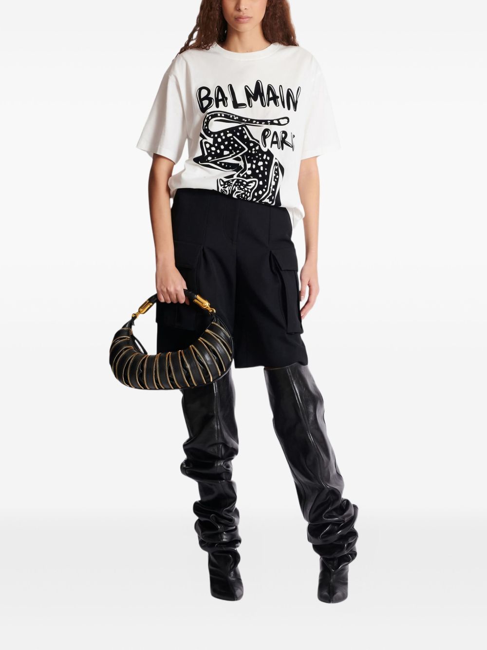 Balmain Short-sleeved T-shirt with leopard print