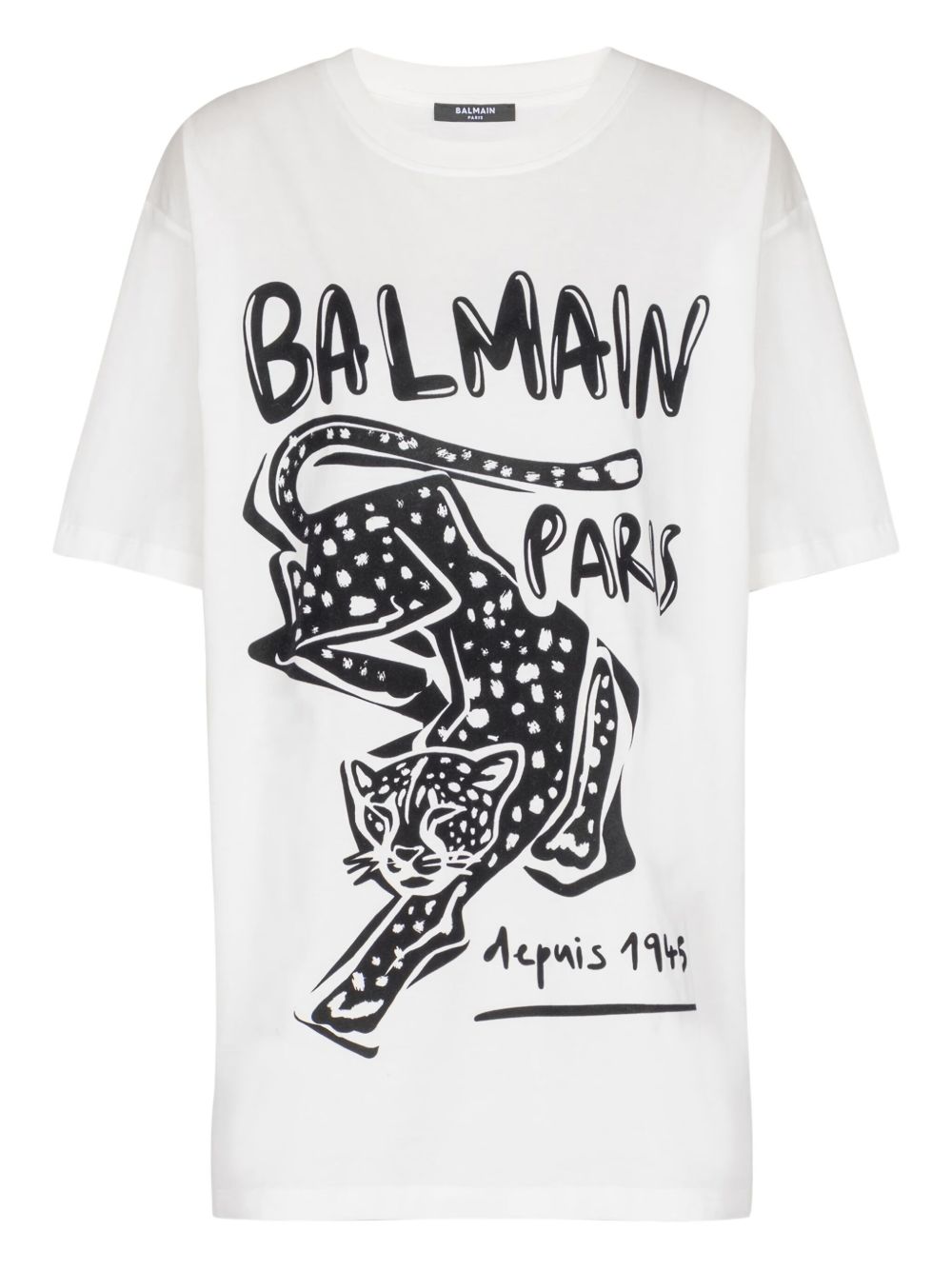 Balmain Short-sleeved T-shirt with leopard print