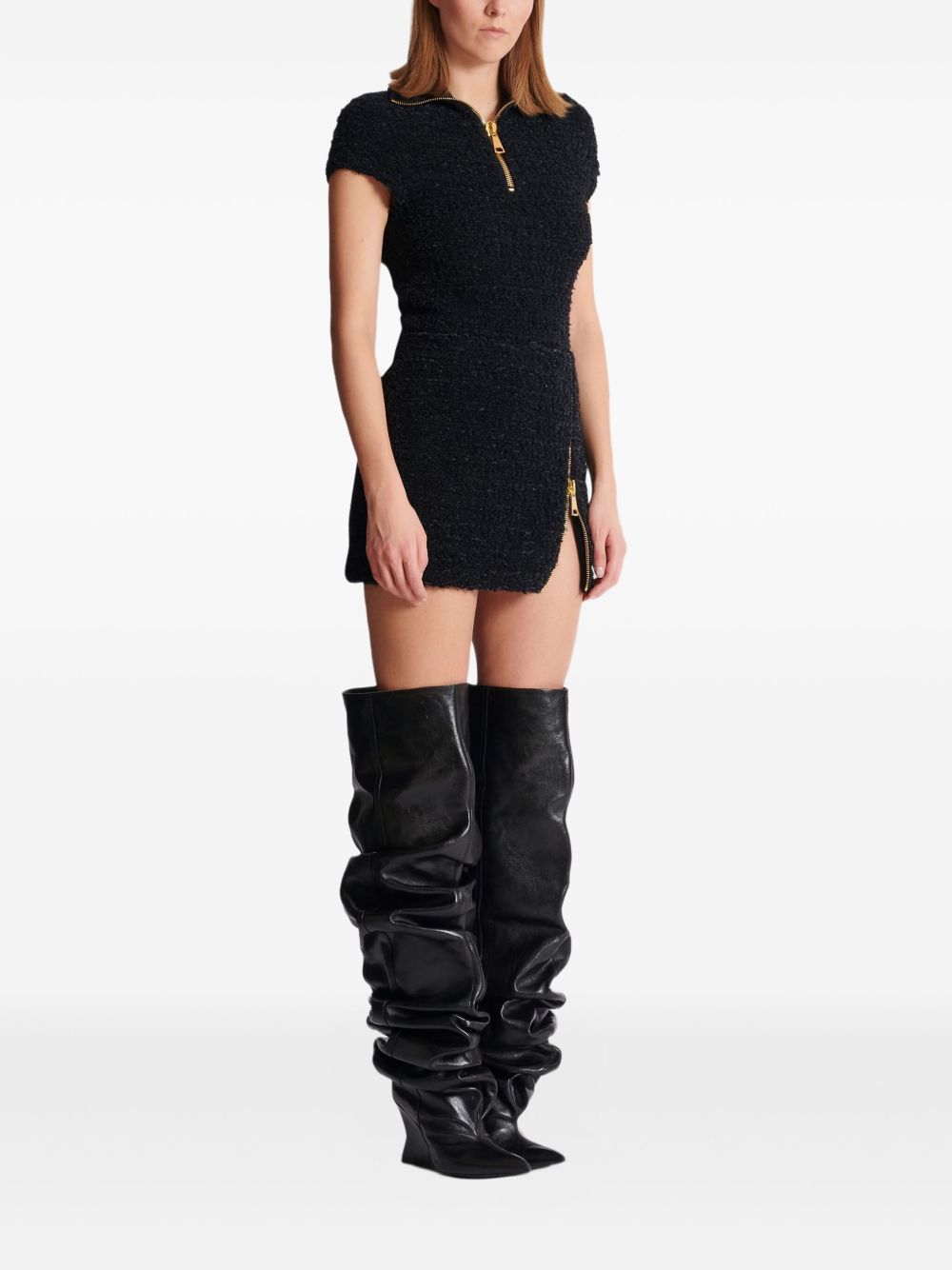 Balmain Short zipped tweed skirt