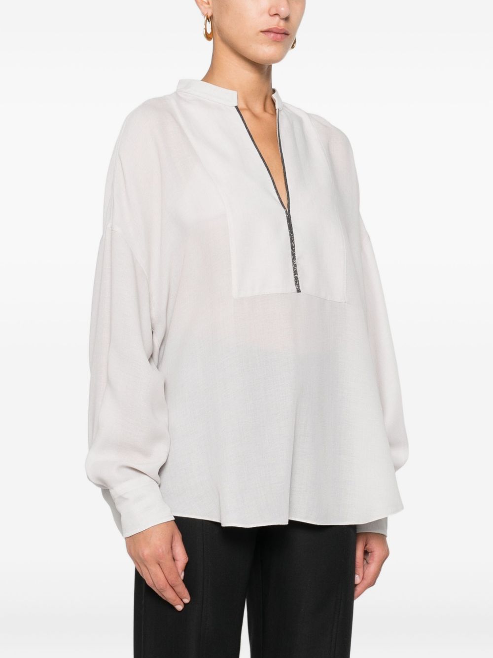 Brunello Cucinelli Monili-chain silk blouse