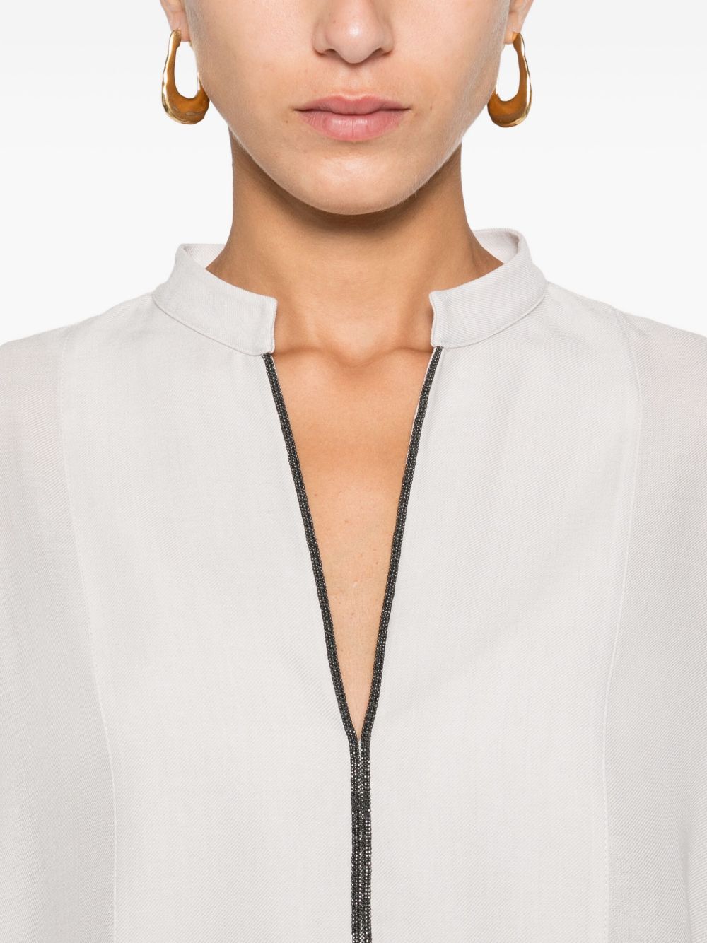 Brunello Cucinelli Monili-chain silk blouse