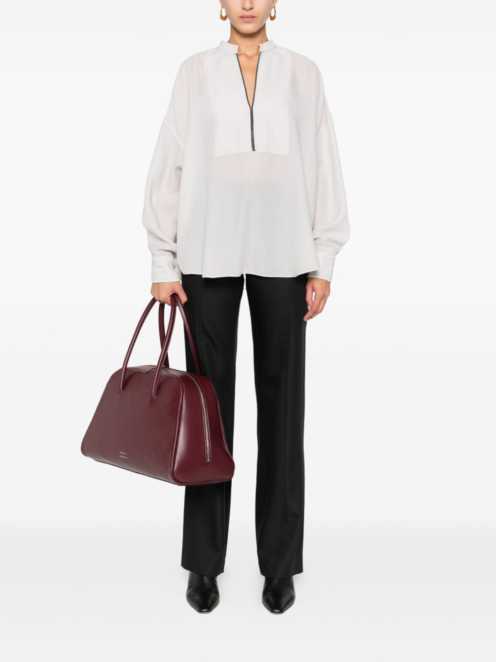 Brunello Cucinelli Monili-chain silk blouse