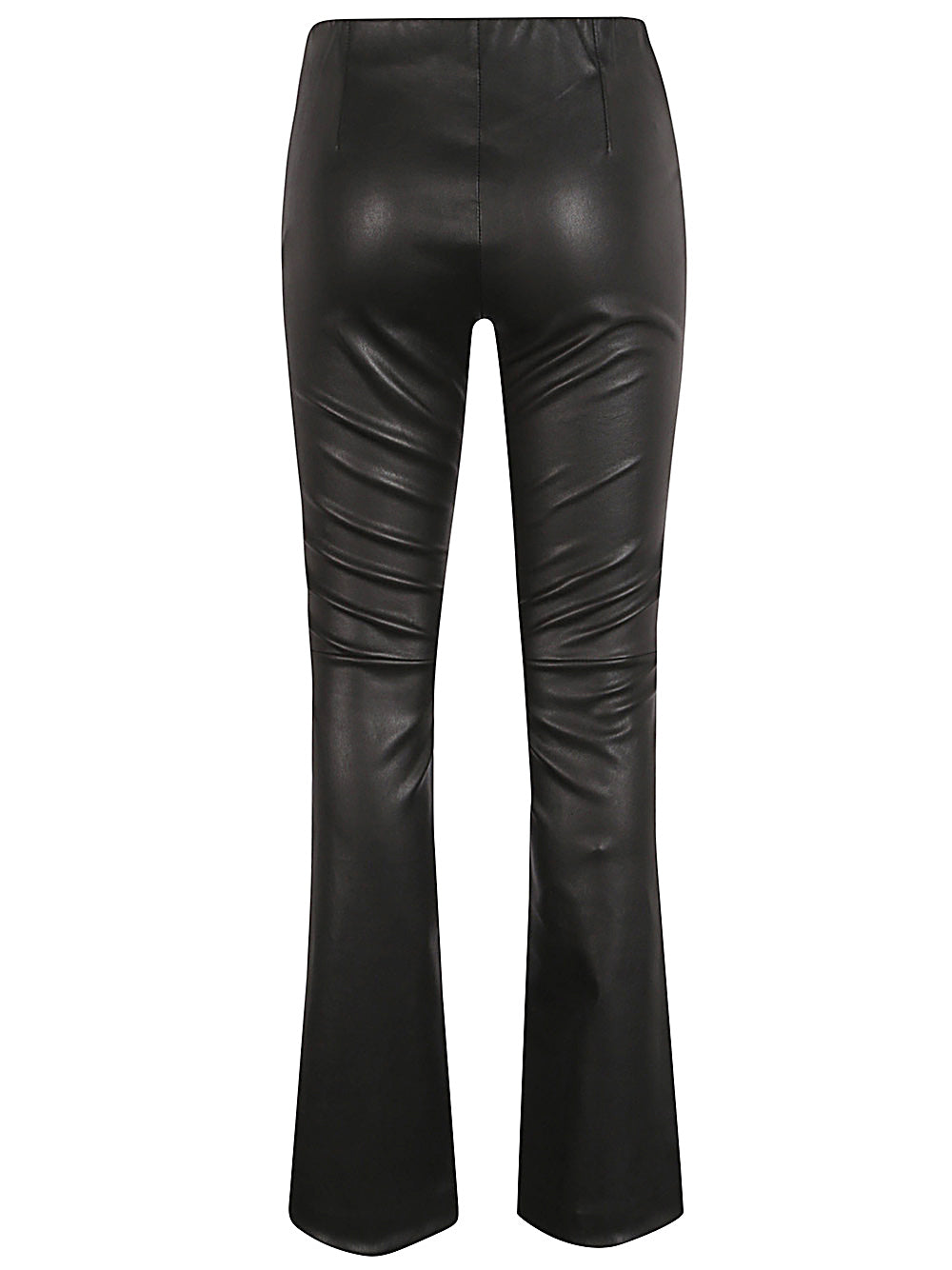 Via Masini 80 Leather flared leg trousers