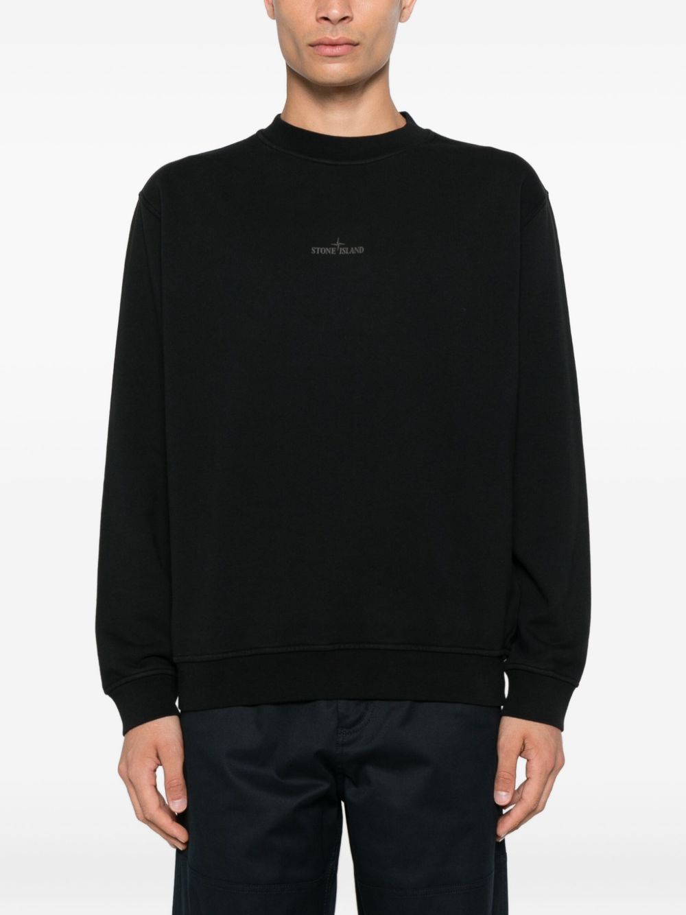Stone Island logo-embroidered Cotton Sweatshirt
