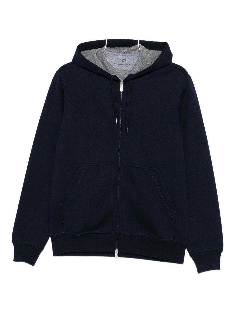 Brunello Cucinelli Cotton, cashmere and silk French terry double cloth hooded sweatshirt with zipper