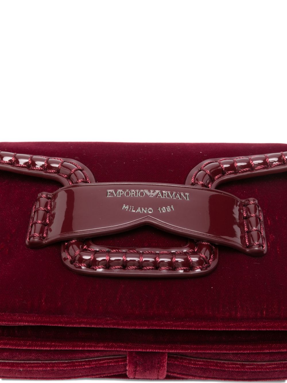 Emporio Armani Small velvet shoulder bag with buckle