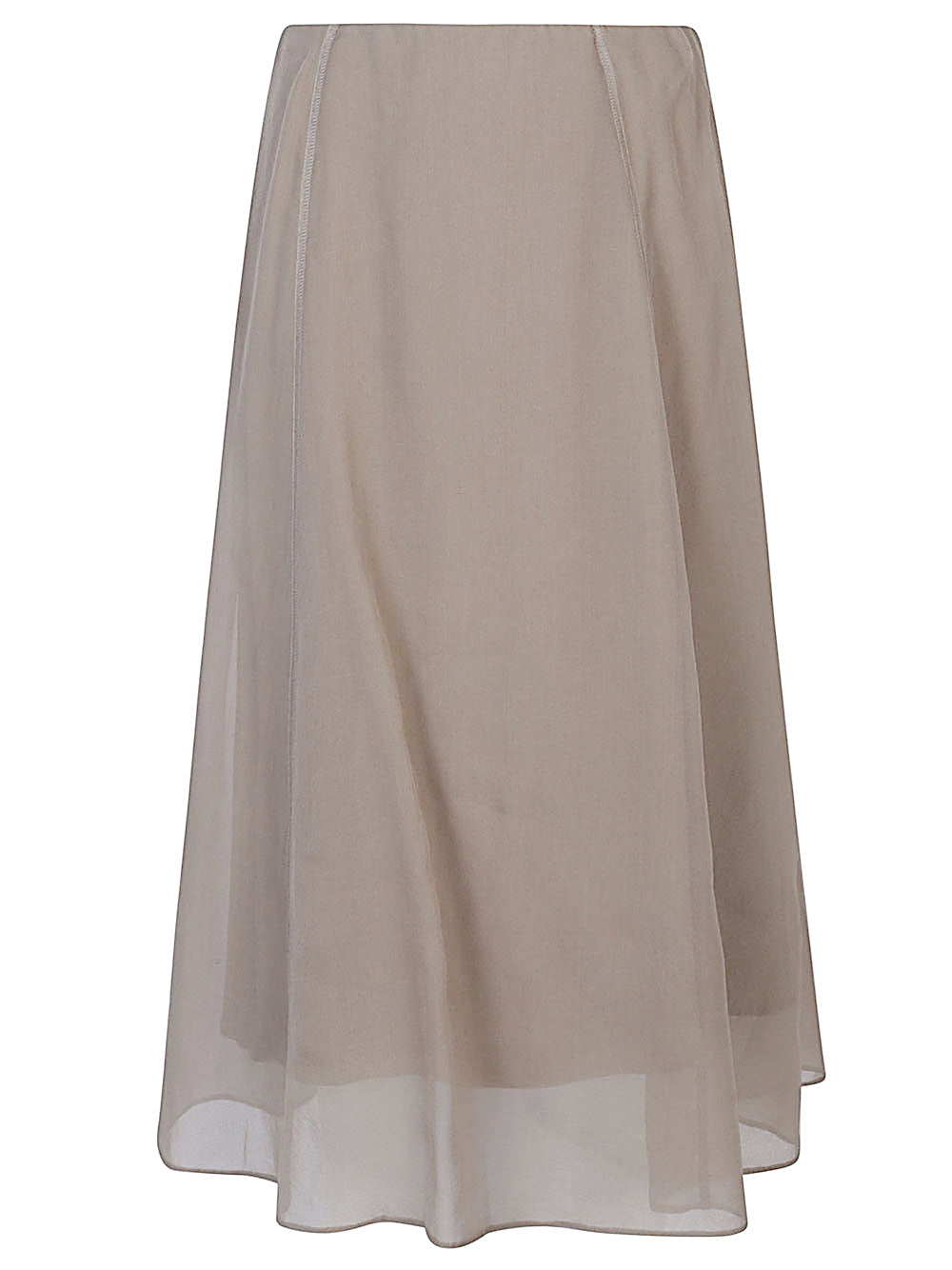 Brunello Cucinelli Stitching-detail A-line midi skirt