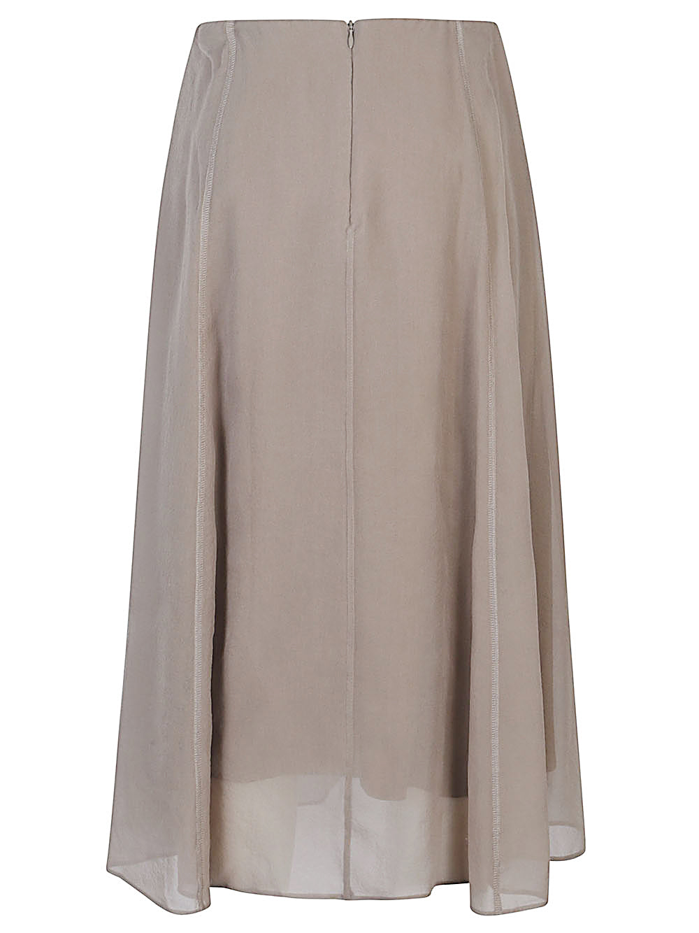 Brunello Cucinelli Stitching-detail A-line midi skirt