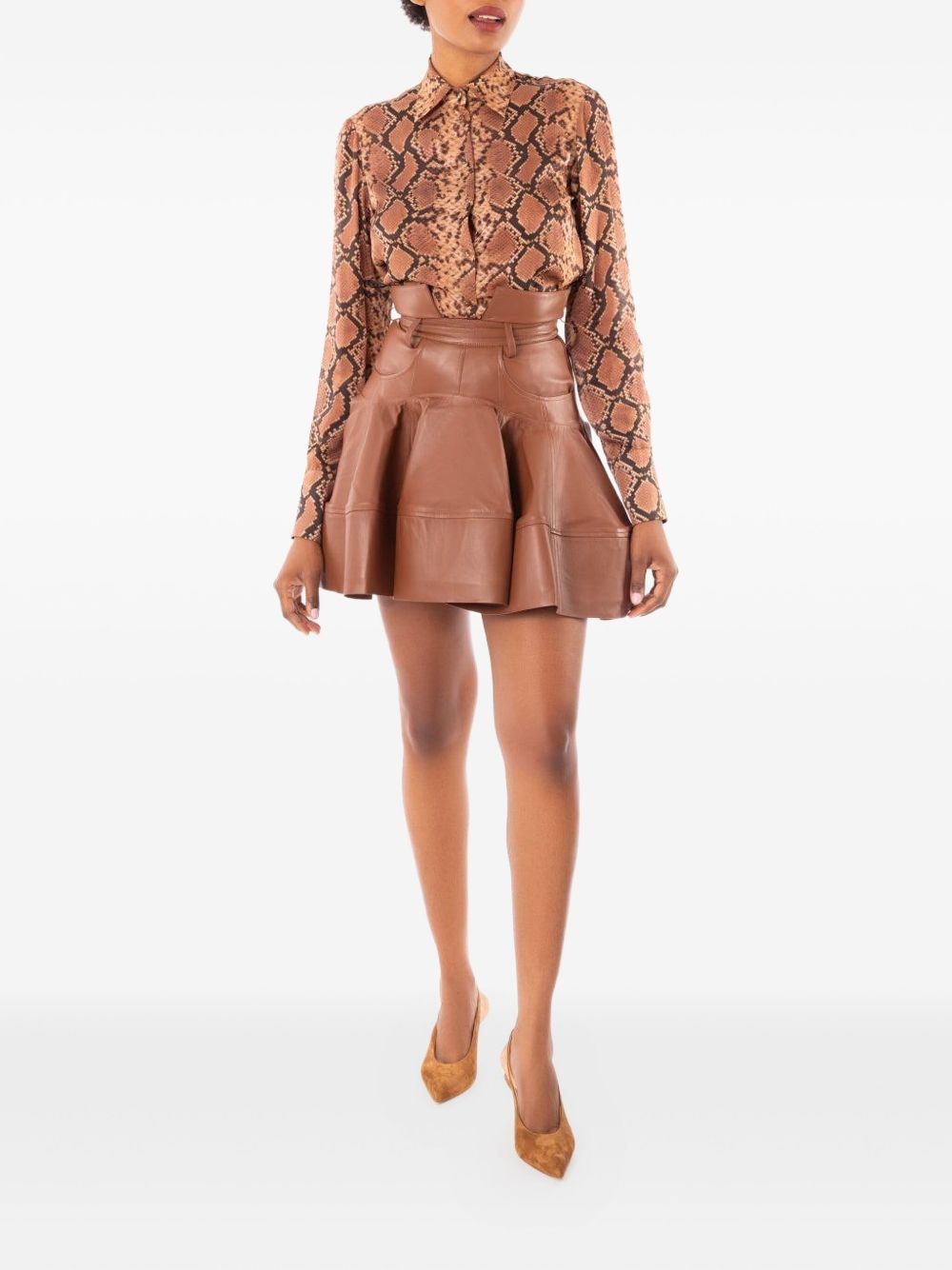 Zimmermann Skirts Leather Brown