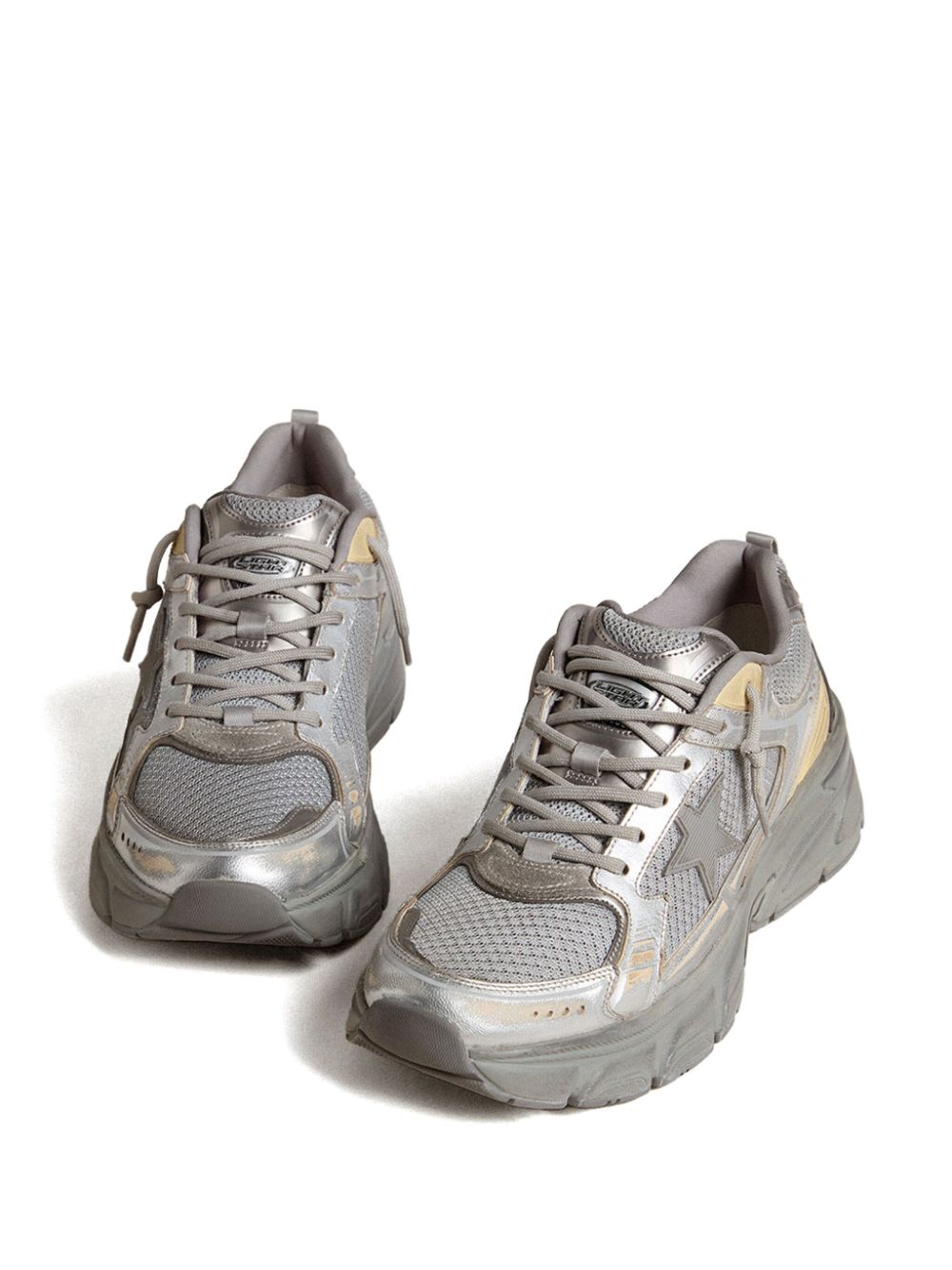Golden Goose Stardan in white leather and glitter