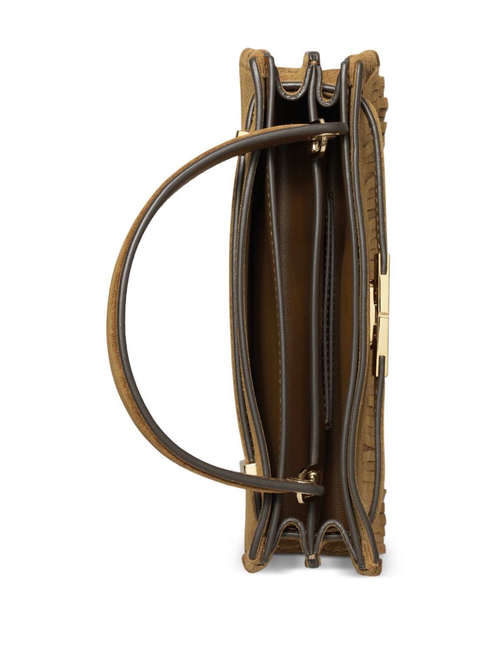 Tory Burch Mini Lee Radziwill Suede Fringe Top-Handle Bag