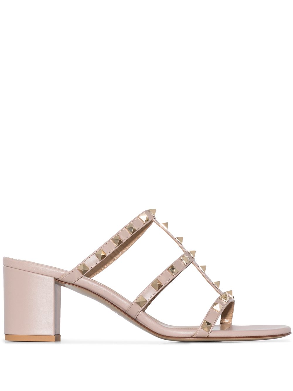 Valentino Garavani Rockstud Calfskin Leather Slide Sandal 60 Mm