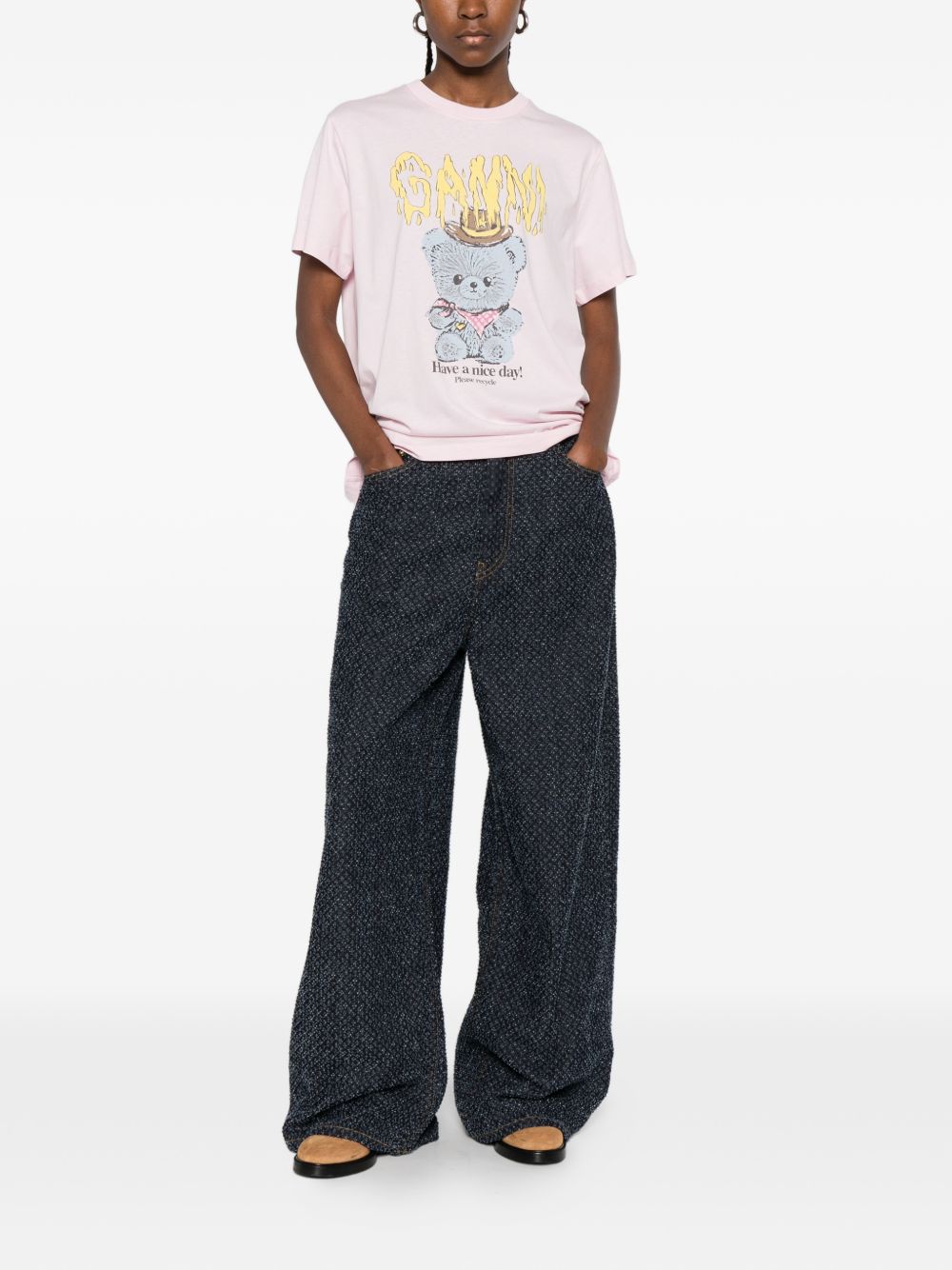 Ganni Cowboy Bear organic cotton t-shirt