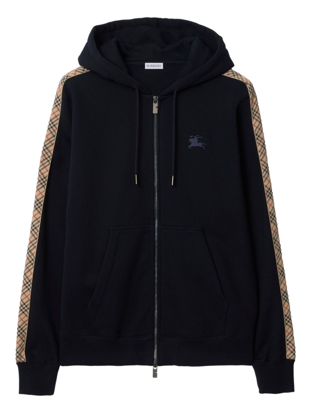 Burberry Check motif cotton hoodie